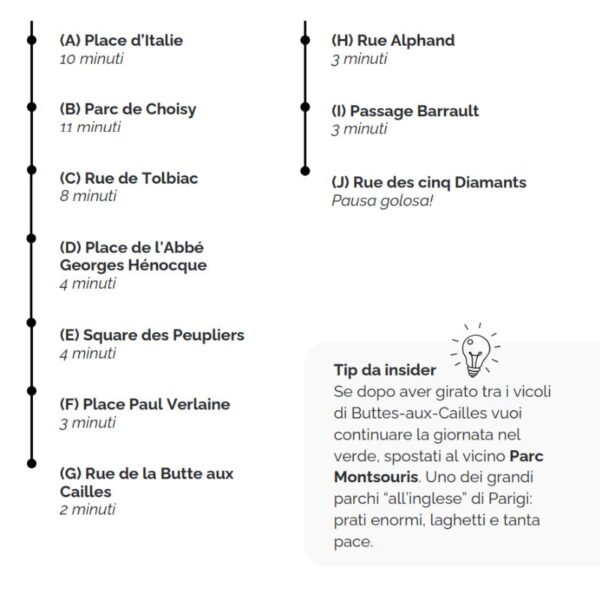 esempio itinerario parigi fuori rotta
